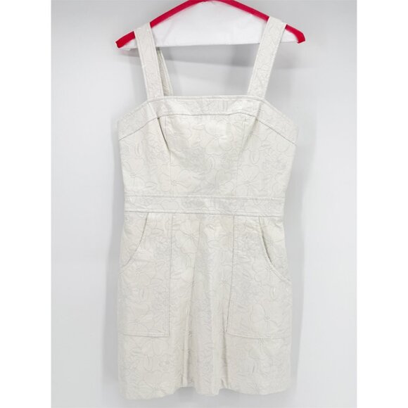 Amanda Uprichard Ace Mini Party Dress Pockets Vegan Leather White S - Picture 2 of 6